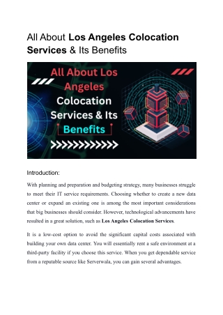All About Los Angeles Colocation Services & Its Benefits