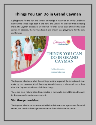 Things You Can Do in Grand Cayman