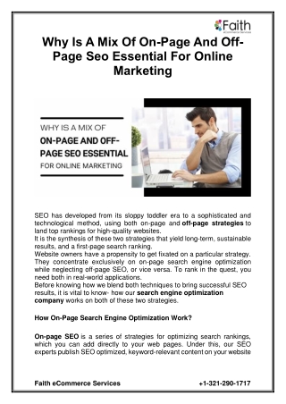 Why Is A Mix Of On-Page And Off-Page Seo Essential For Online Marketing