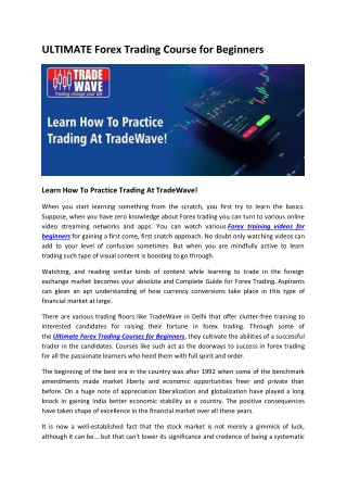 ULTIMATE Forex Trading Course for Beginners