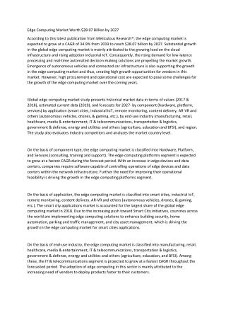Edge Computing Market Worth