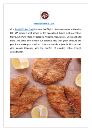 Get 5% offer - Ready Eddie’s Cafe menu Order now