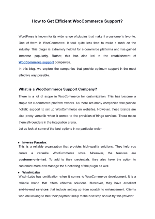 How to Get Efficient WooCommerce Support