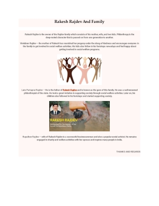 Rakesh Rajdev And Family – Appreciated At National Level For Charity