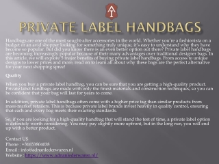 Private Label Handbags