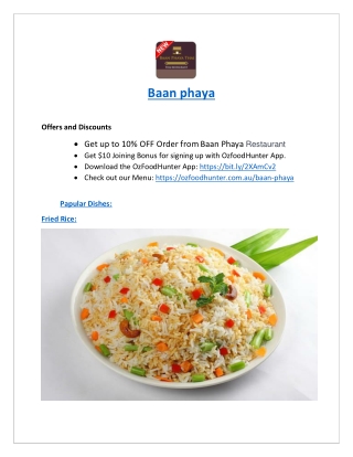 Up to 10% offer Baan Phaya Thai Delivery - Order Now