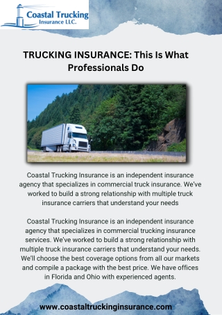 Coastal Trucking Insurance - Insurance Agency in Delray Beach