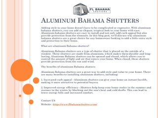 Aluminum Bahama Shutters