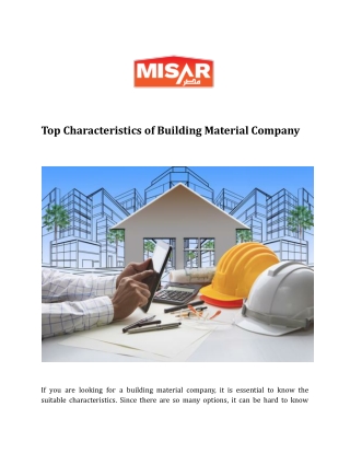 Top Characteristics of Building Material Company