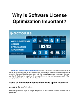 Why software license optimization is important