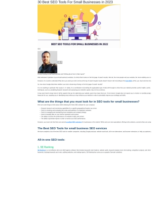 Top SEO Tools For Small Businesses