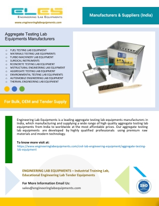 Aggregate Testing Lab Equipments Manufacturers