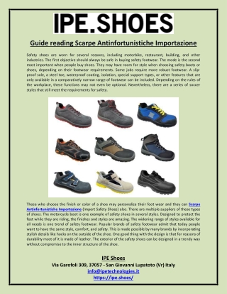 Guide reading Scarpe Antinfortunistiche Importazione