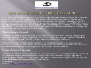 Best Online Business Directory Africa