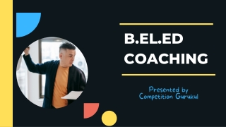 Competition Gurukul Provides the best Coaching for the B.EL.ED Exams
