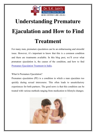 Premature Ejaculation Treatment in India Call-9870270621