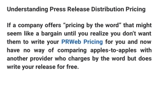 Understanding Press Release Distribution Pricing