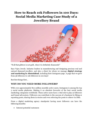 How to Reach 10k Followers in 100 Days Social Media Marketing Case Study of a Jewellery Brand