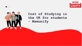 Cost of Studying in the UK for students - Msmunify