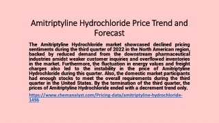 Amitriptyline Hydrochloride Prices Trend and Forecast