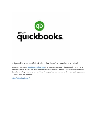 Is it possible to access QuickBooks online login from another computer