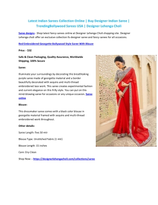 Latest Indian Sarees Collection Online | Buy Designer Indian Saree | TrendingBol