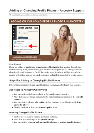 Adding or changing profile photos in ancestry