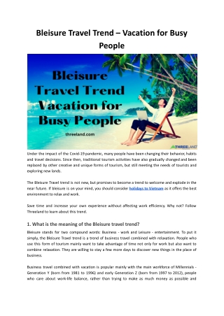 Bleisure Travel Trend – Vacation for busy people