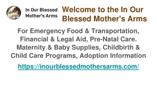 Best Emergency food supply NGO - In our blessed Mothers arms