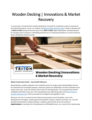 Wooden Decking | Innovations & Market Recovery