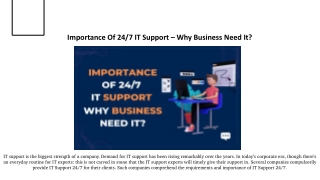 Importance Of 24.7 IT Support Why Business Need It