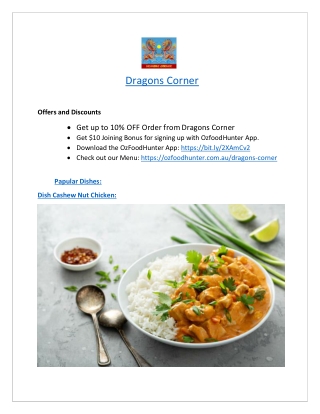 Upto 10% Offer - Order Now Dragons Corner Asian