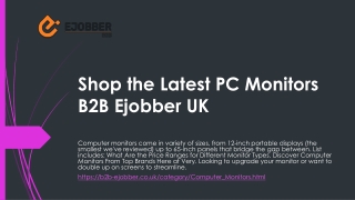 Shop the Latest PC Monitors B2B Ejobber UK