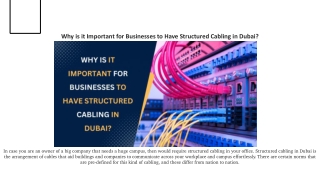 Why is it Important for Businesses to Have Structured Cabling in Dubai