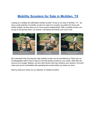 Mobility Scooters for Sale in McAllen, TX