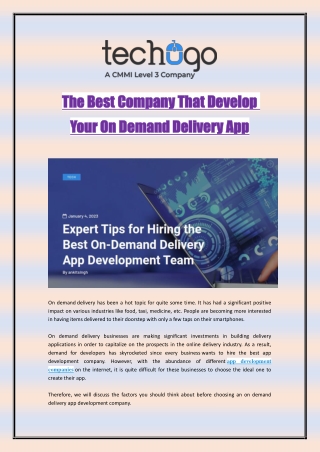 Expert Tips for Hiring the Best On-Demand Delivery App Development Team