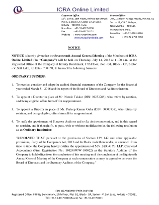 ICRA ONLINE LTD_Seventeenth AGM Notice-17