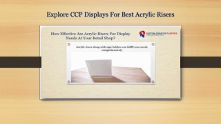 Explore CCP Displays For Best Acrylic Risers