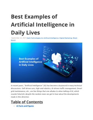 Best Examples of Artificial Intelligence in Daily Lives