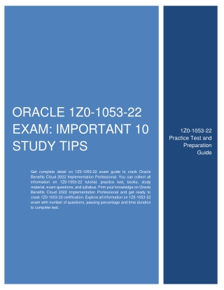 Oracle 1Z0-1053-22 Exam: Important 10 Study Tips