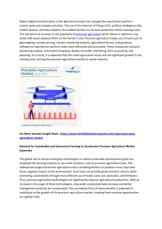 Precision Agriculture Market CAGR, Key Players, Applications, Regions Till 2029