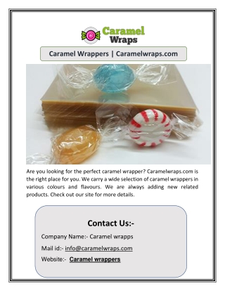 Caramel Wrappers | Caramelwraps.com