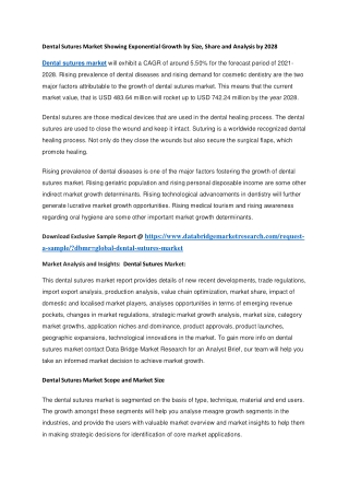 Dental Sutures Market Showing Exponential Growth by Size, Share and Analysis by 2028 (1)