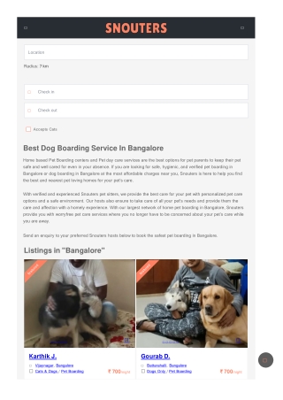 Book Boarding For Dogs in Bengaluru with Best Prices on Snouters