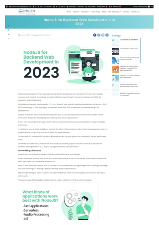 Nodejs for backend web development in 2023