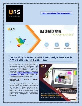 Professional Brochure Design Company - Web Panel Solutions