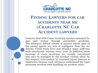Finding Lawyers for Car Accidents Near Me | Charlotte NC Car Accident Lawyers