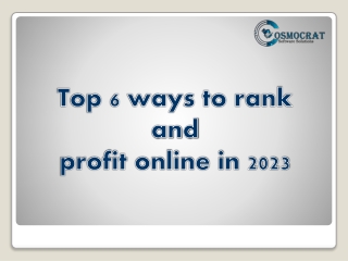 Top 6 ways to rank and profit online in 2023