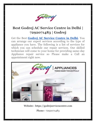 Best Godrej AC Service Centre in Delhi