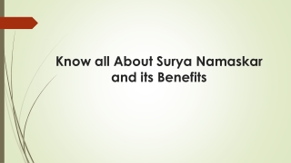 Know all About Surya Namaskar and its Benefits